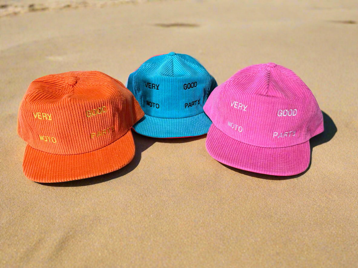 Kyle Peters x VERY GOOD MOTO PARTY CORDUROY HAT IN PINK