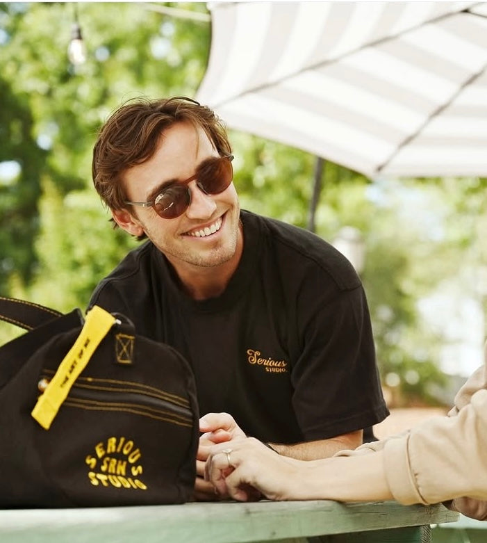 SERIOUS STUDIO ICONIC DUFFLE BAG - BROWN / GOLD