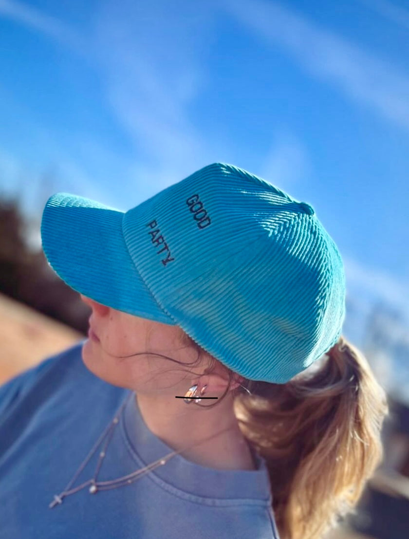 Kyle Peters x VERY GOOD MOTO PARTY CORDUROY HAT IN BLUE