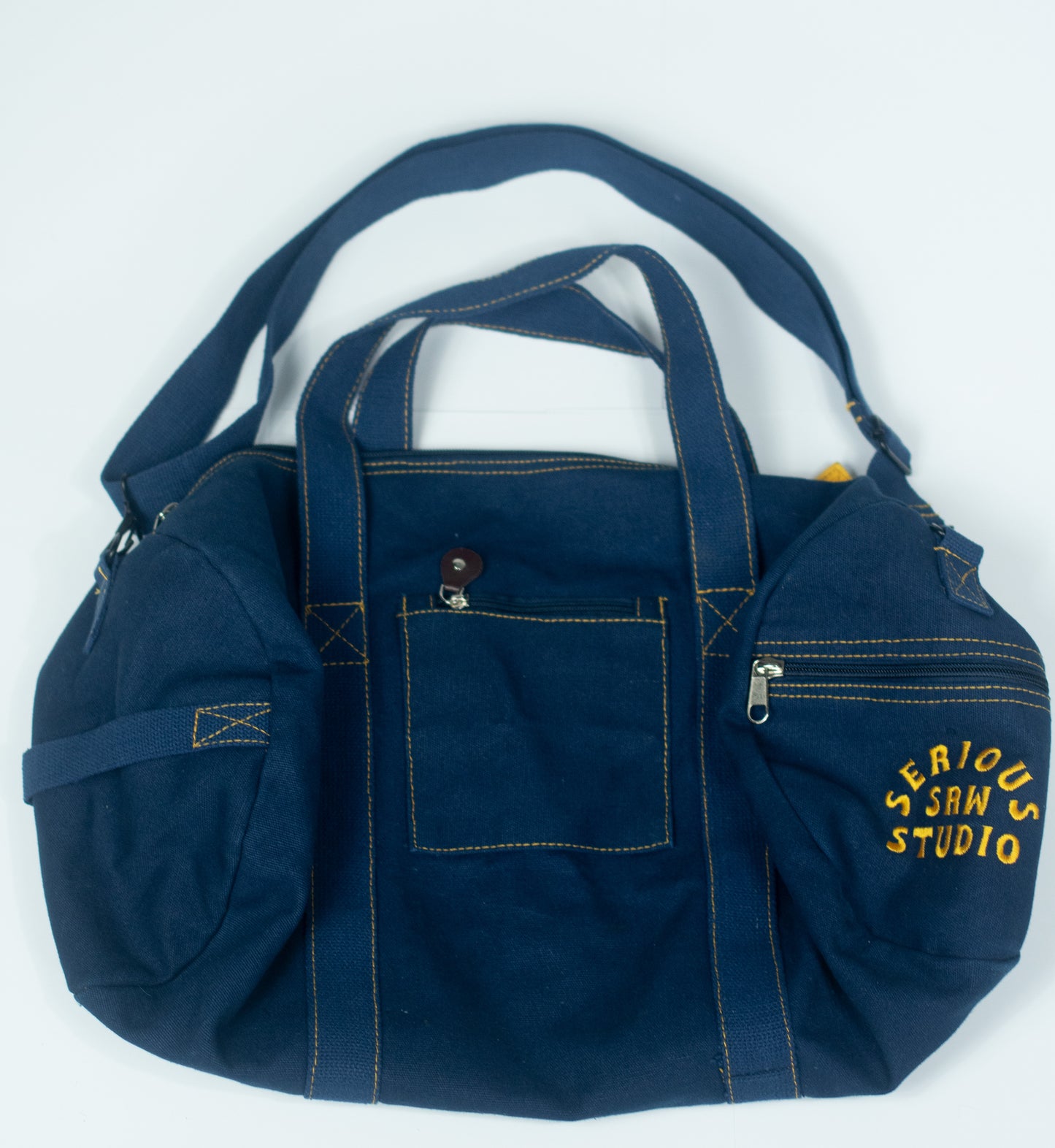 SERIOUS STUDIO ICONIC DUFFLE BAG - NAVY / GOLD