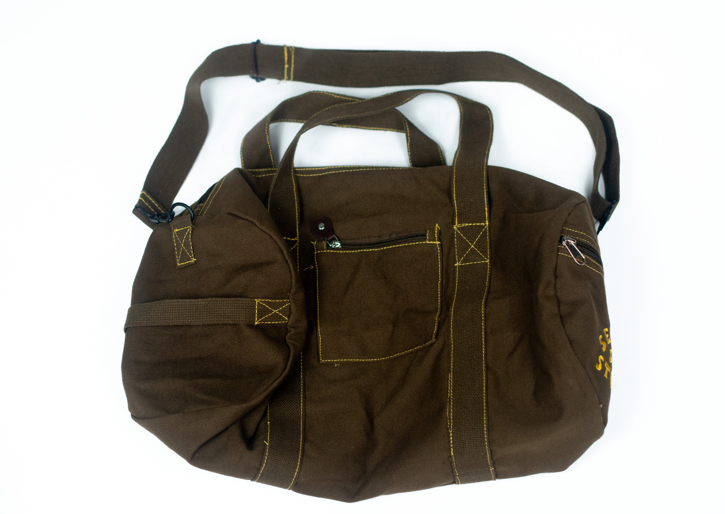 SERIOUS STUDIO ICONIC DUFFLE BAG - BROWN / GOLD