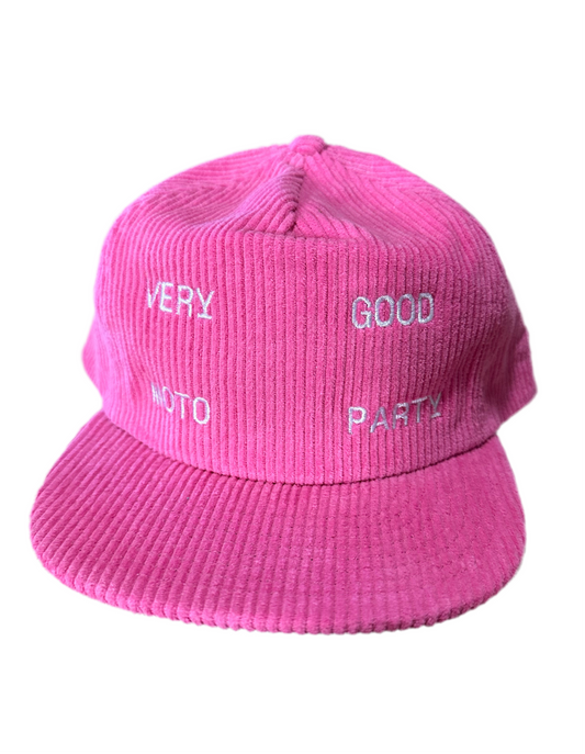 Kyle Peters x VERY GOOD MOTO PARTY CORDUROY HAT IN PINK