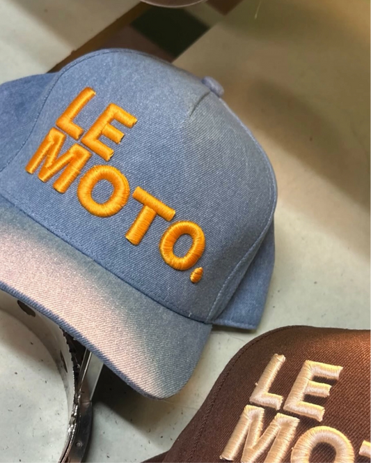 Le Moto x Ping Pong Surf Club Trucker Hat in Denim Blue/Gold