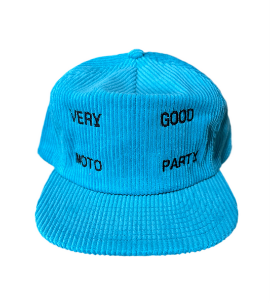 Kyle Peters x VERY GOOD MOTO PARTY CORDUROY HAT IN BLUE