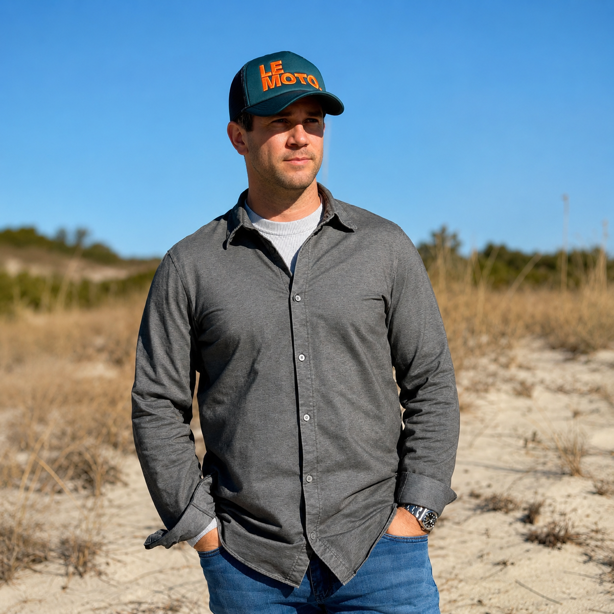 Le Moto x PPSC Foam Trucker Hat Green/Orange